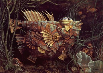  met Oil Painting - fantasy metal fish